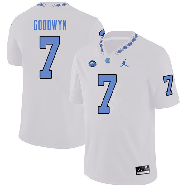 Jordan Brand Men #7 Gray Goodwyn North Carolina Tar Heels College Football Jerseys Sale-White